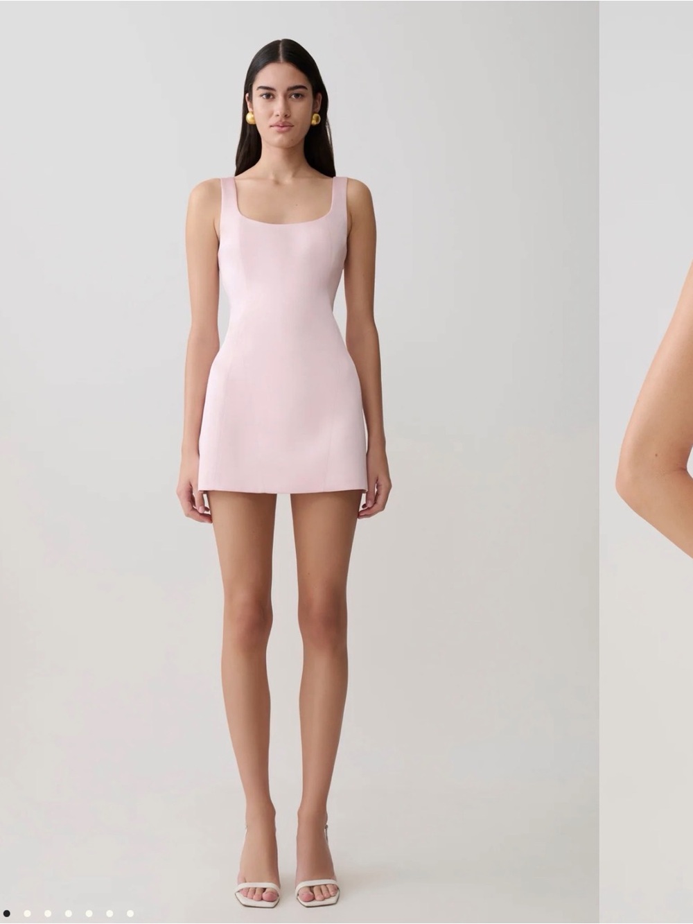 Meshki Satin Mini Dress - Pale Pink - Picture 3 of 7